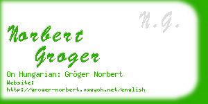 norbert groger business card